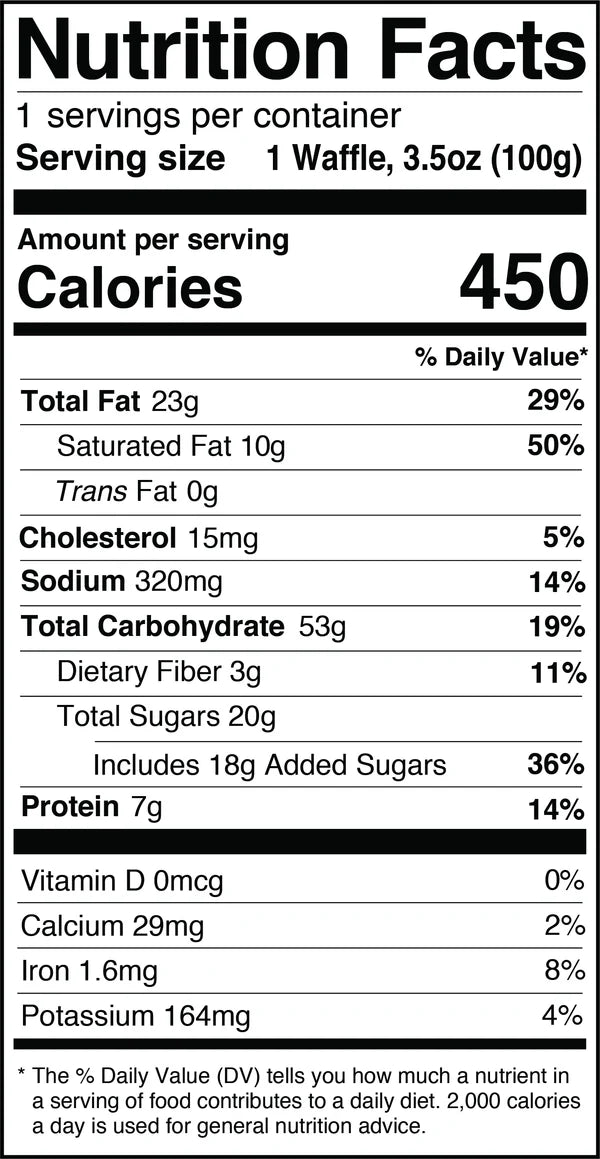 Unique Belgique Pearl Sugar with Chocolate Chips Belgian Waffle - 3.5 oz.