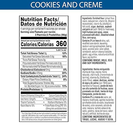 Pop-Tarts Toaster Pastries Frosted Cookies And Creme - 13.5 oz.