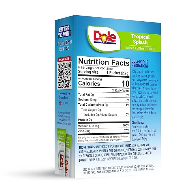 Dole Tropical Splash Powder Drink Mix - 0.6 oz.