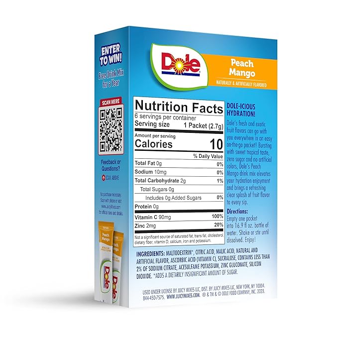 Dole Peach Mango Powder Drink Mix - 0.6 oz.