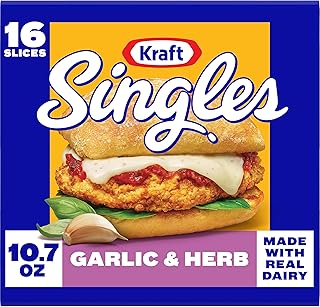 Kraft Singles Garlic & Herb Flavored Slices, 16 Count Pack