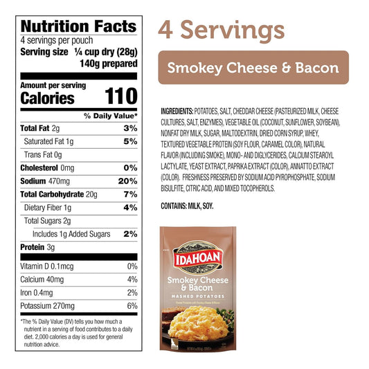 Idahoan Smokey Cheese & Bacon Mashed Potatoes - 4 oz.