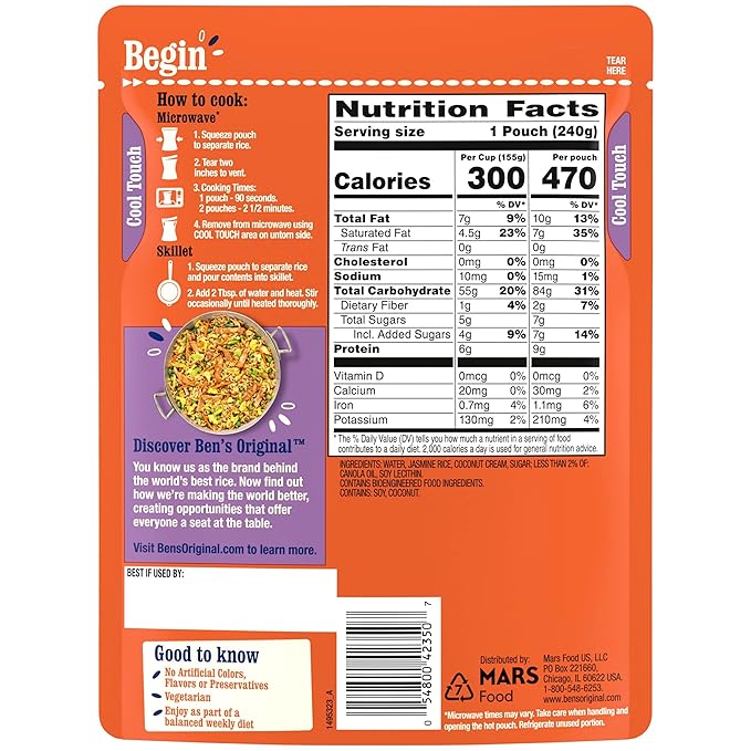 Ben's Original Coconut Jasmine Flavored Rice - 8.5 oz.