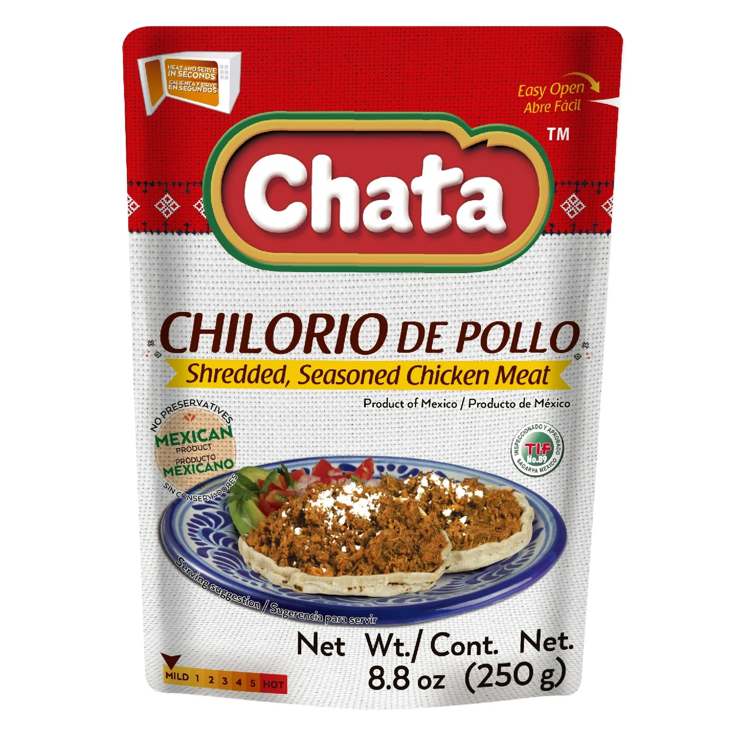 Chata Chicken Chilorio - Shredded Seasoned Chicken - 8.8 oz.