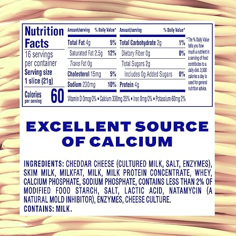 Kraft Singles White American Slices, 16 Count Pack