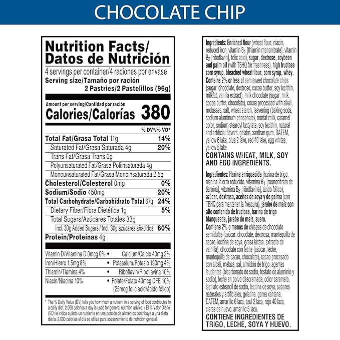 Pop-Tarts Toaster Pastries Frosted Chocolate Chip - 13.5 oz.