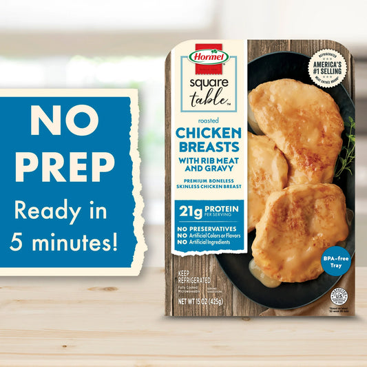 HORMEL SQUARE TABLE Roasted Chicken Breasts & Gravy Entrée