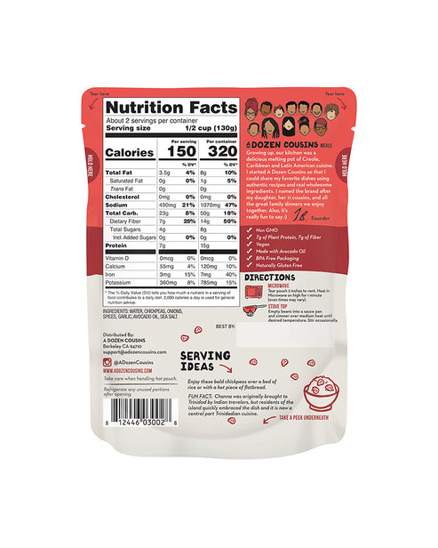 A Dozen Cousins Trini Chickpea Curry - 10 oz.