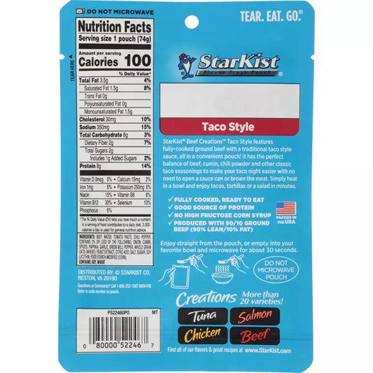 StarKist Beef Creations Taco Style - 2.6 oz.