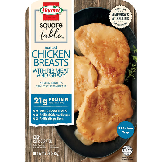 HORMEL SQUARE TABLE Roasted Chicken Breasts & Gravy Entrée