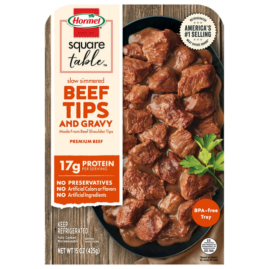 HORMEL SQUARE TABLE Slow Simmered Beef Tips & Gravy - 15 oz