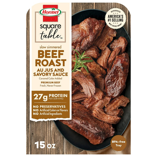 HORMEL SQUARE TABLE Slow Simmered Beef Roast Au Jus & Savory Sauce - 15 oz.