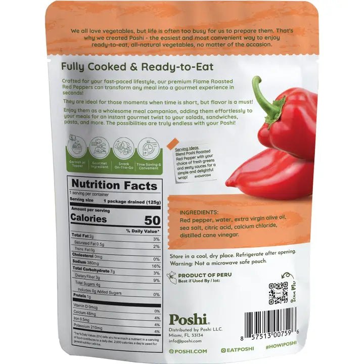 Poshi Roasted Red Peppers in Oil - 5.4 oz.