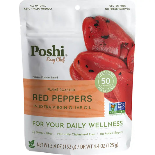 Poshi Roasted Red Peppers in Oil - 5.4 oz.