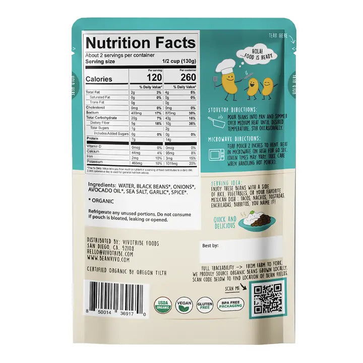 Bean Vivo Organics Baja Black Beans - 10 oz