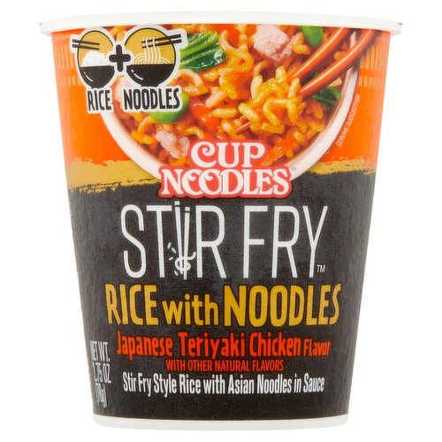 Nissin Cup Noodles Stir Fry Rice with Noodles, Japanese Teriyaki Chicken