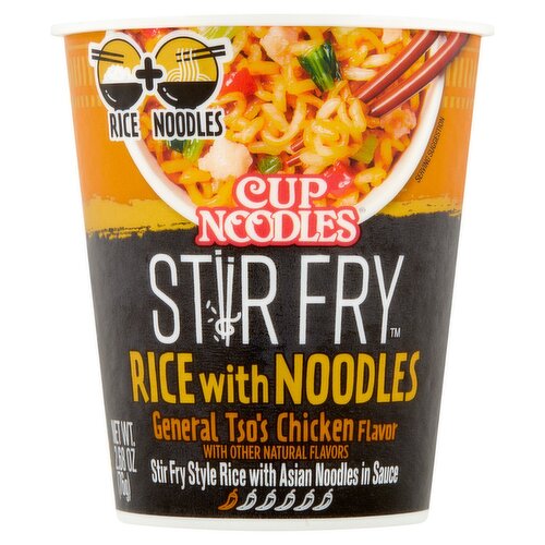 Nissin Cup Noodles Stir Fry General Tso's Chicken Flavor Rice with Noodles