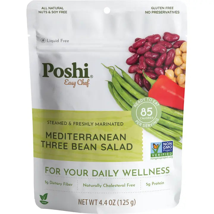 Poshi Mediterranean Three Bean Salad - 4.4 oz.