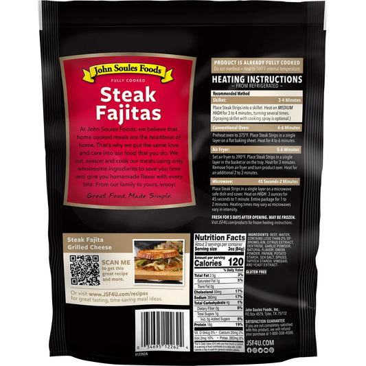 John Soules Foods Fully Cooked Steak Fajita Strips - 6oz