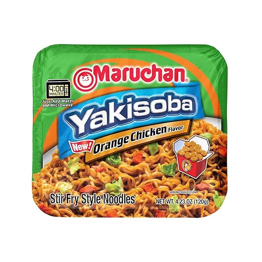 Maruchan Yakisoba Orange Chicken, Japanese Instant Ramen Noodles