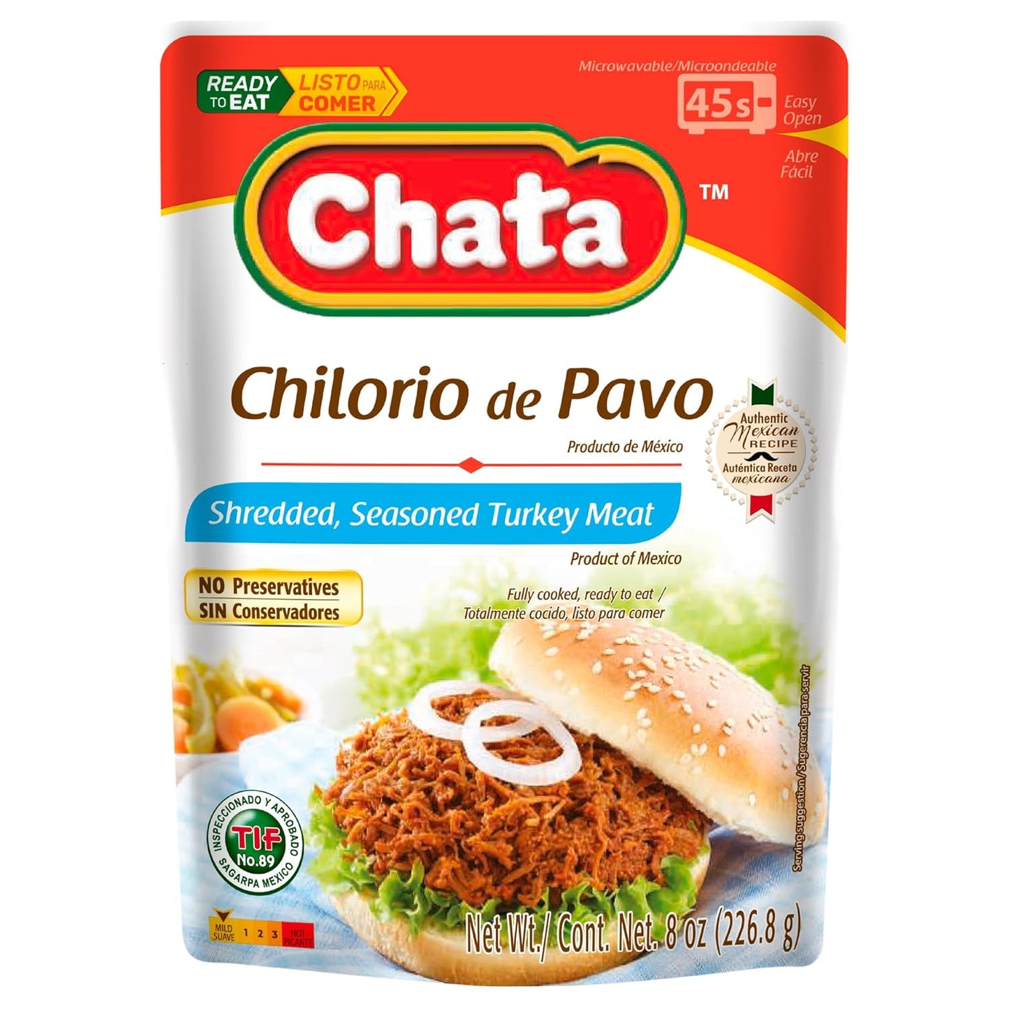 Chata Seasoned Shredded Turkey Chilorio de Pavo - 8.0 oz.