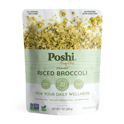 Poshi Steamed Riced Broccoli - 7 oz.