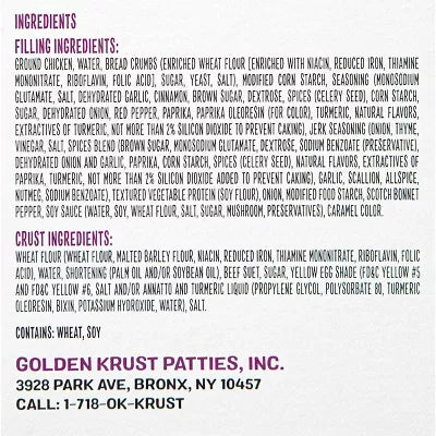 Golden Krust Jamaican Style Jerk Chicken Patties - 2 Count