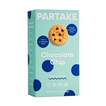 Partake Soft Baked Chocolate Chip Cookies - Case of 6