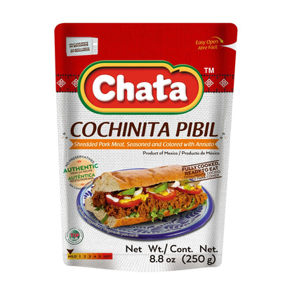 Chata Cochinita Pibil Pouch - Shredded, Annato Seasoned Pork - 8.8 oz.